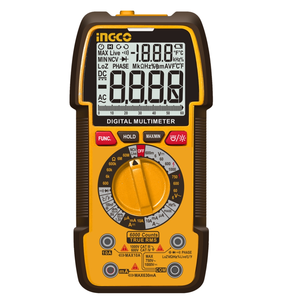 Ingco Multimeter True Rms Ingco Multimeter Auto Range TRUE RMS 6000 | Limited Stock