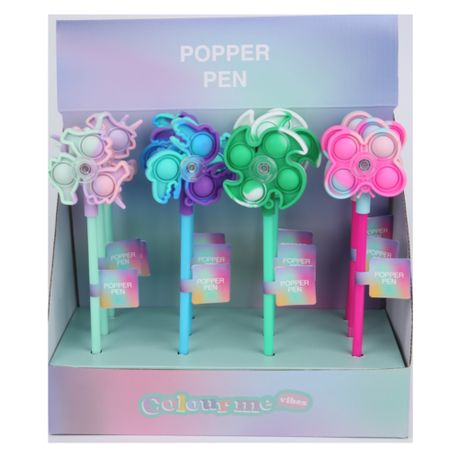 Colour Me Push Pop Spinner Pen - Assorted 12 Pack | Toolhome