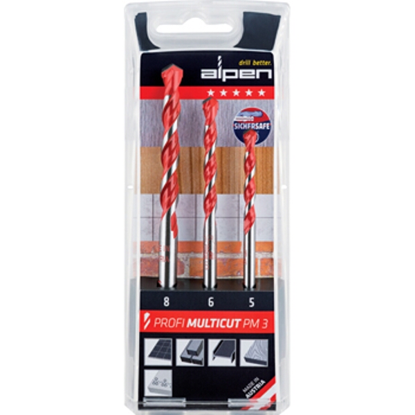 Alpen Multicut Drill Bit Set 3 Piece | Precision Cutting 5.6