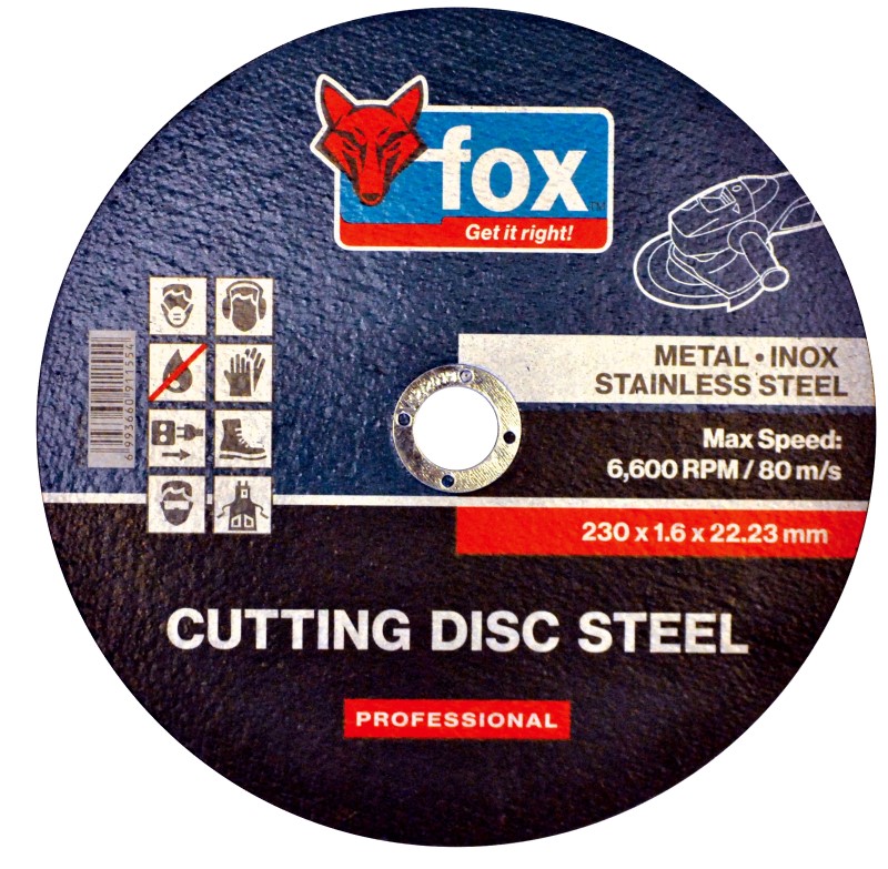 FOX Cutting Disc Steel/Inox 230X1.6mm PRO – Limited Stock,