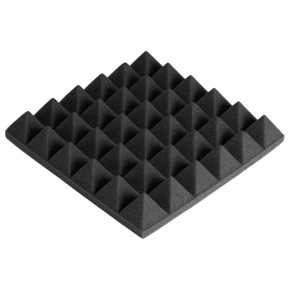 Parrot Products Acoustic Pyramid Foam Panels – 12 pcs, Dark