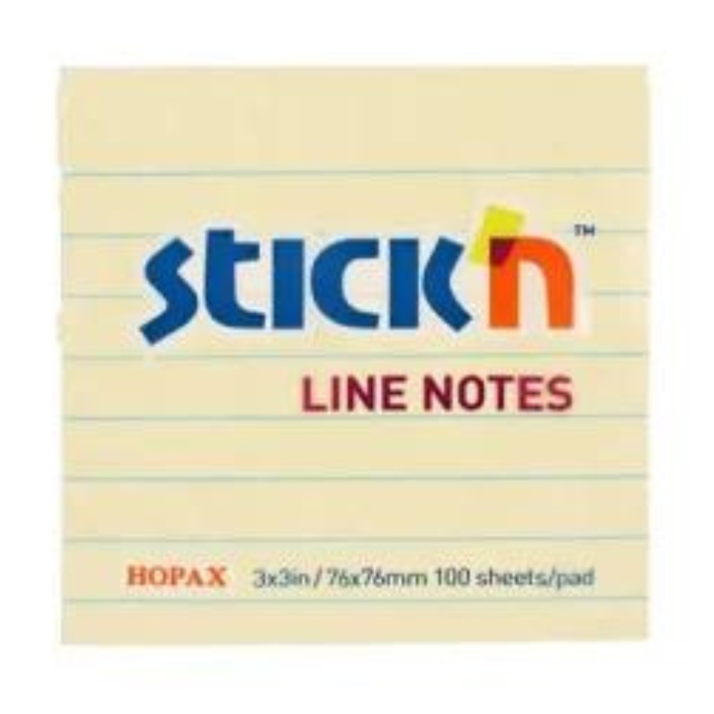 Stick E Notepad Stick 'n Notepad Lined Yellow – 100 Sheets, Limited Stock!